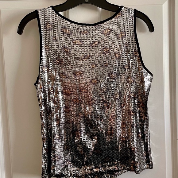 Leopard 🐆 Sequin Tank,  Silver, Black & Gold - Picture 2 of 7